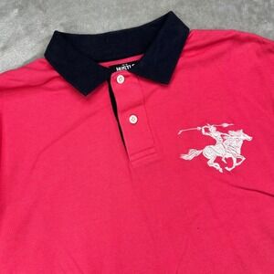 Hustle Gang Polo Shirt Mens XL Pink Solid 32 Embroidered Logo Short Sleeve Pique
